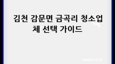 김천 감문면 금곡리 청소업체 예약: 깨끗한 공간, 행복한 시간